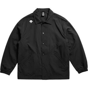 Descente Mens Black Coach Jacket Snap Front Technical Shell XL D2191TWB90C-BK